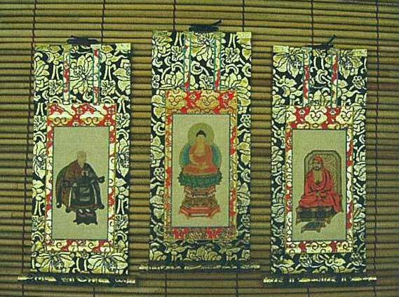 臨済宗 東福寺派 絹本掛軸（３本１組）